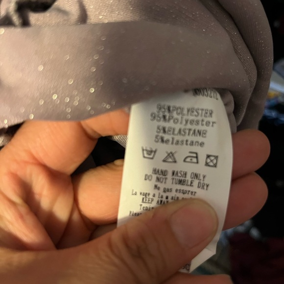 Scarlett Rocks Bardot neck ruched mini dress in taupe Glitter Size UK14 Fitted - Picture 7 of 10